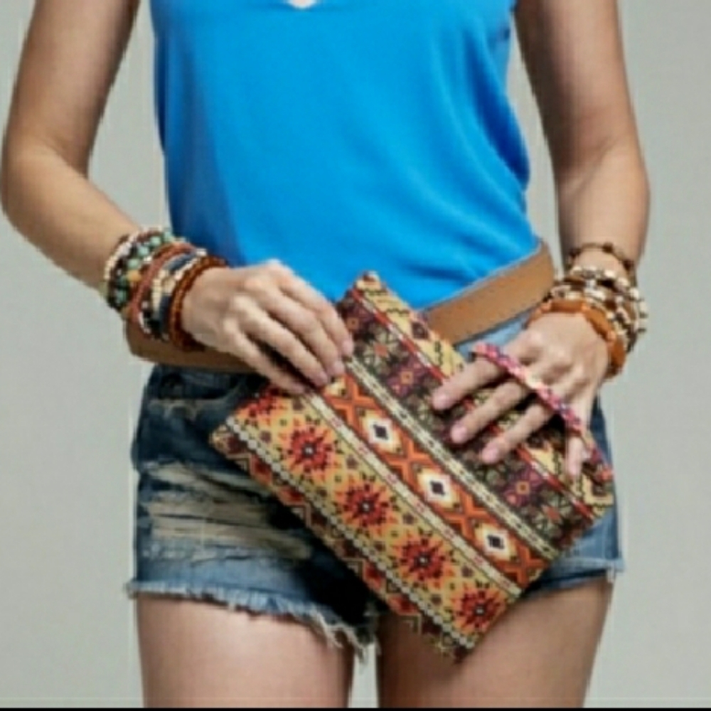 NWT Boho Chic Clutch Wristlet Bag Gypsy Spell makeup